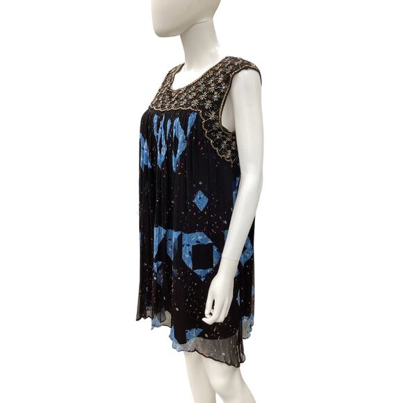 Moulinette Soeurs By Anthropologie Dress Women’s Size 8P Beaded Top Part Black - Picture 2 of 6